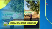 VIDEO: Normalistas roban mercancía en Amilcingo, Morelos