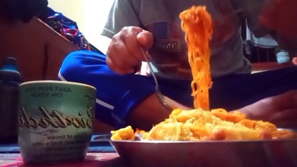Nepali Ramen Hot spicy Noodles with eggs chicken feet and Buffalo internal #mukbang, #BasiBhat,