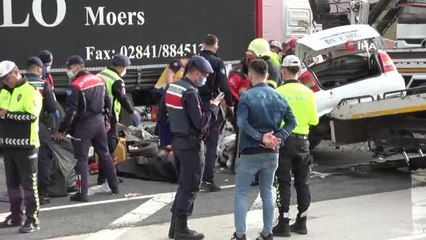 Tıra çarptı, hız göstergesi 180'de takılı kaldı: 2 ölü, 1 yaralı