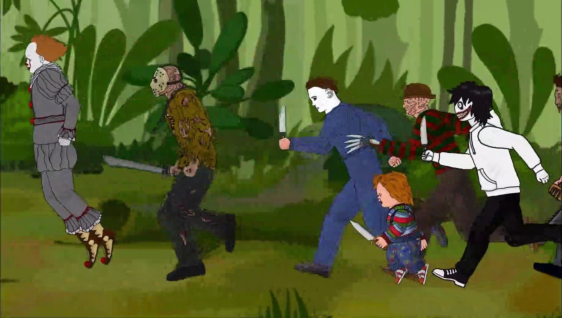 Pyramid Head vs Jason Voorhees IT Pennywise Freddy Michael Myers  Leatherface Chucky Jeff Dc2, image size:1908x1080