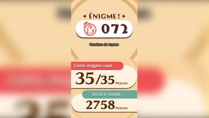 Solution de l'Enigme 072 de L'aventure Layton
