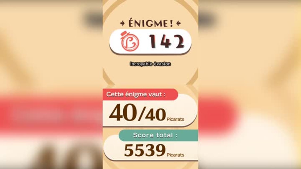 Solution de l'Enigme 142 de L'aventure Layton
