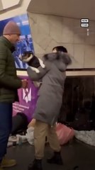 Kyiv Mayor Comforts Citizens Gathered in Subway Tunnels for Safety