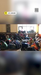 Lviv's Train Station Crowded as People Try to Escape Ukraine