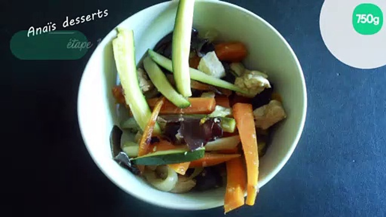 Wok de légumes au poulet