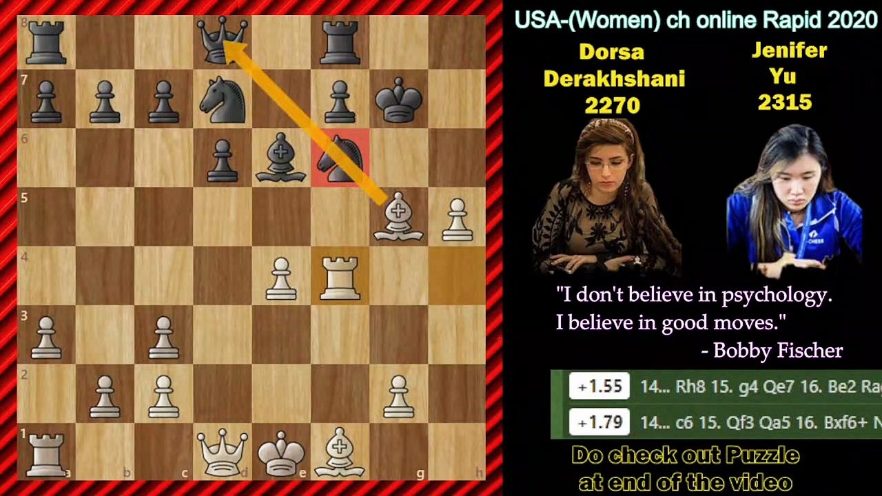 Do not push your pawn far after castle _ _ Dorsa Derakhshani 2270 - Jennifer Yu 2315
