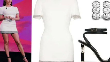 Le Iene, Belen strepitosa in bianco il miniabito con dettagli gioiello è il suo look migliore