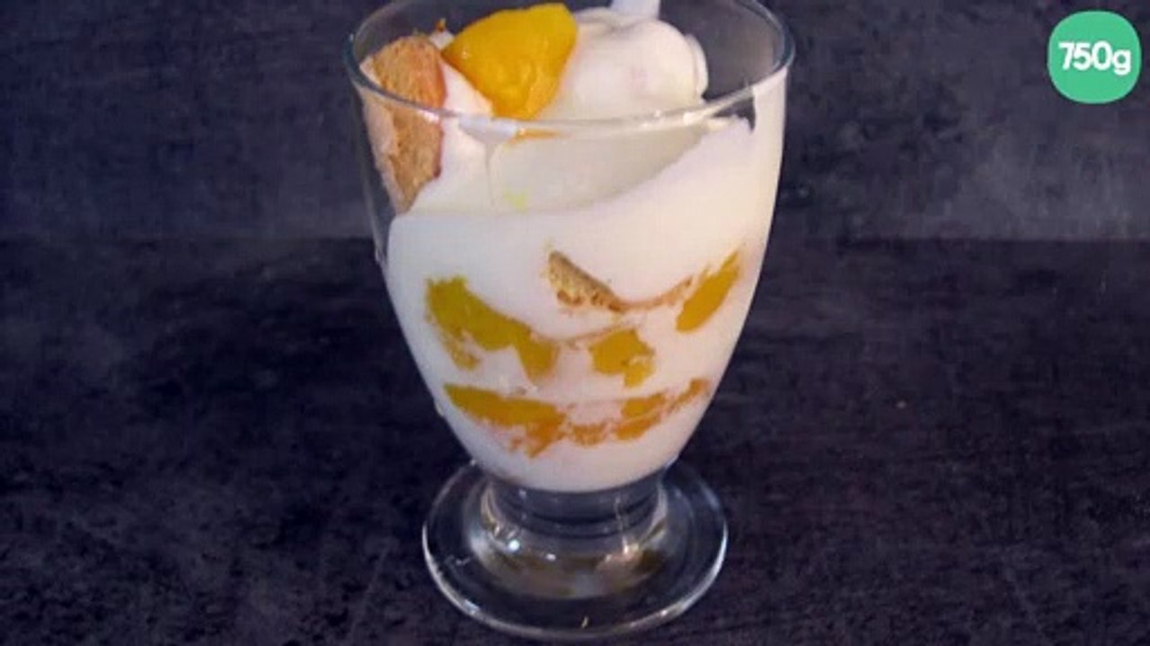 Verrine au fromage blanc et pêche