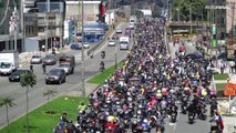 Miles de motociclistas protestaron contra las nuevas medidas de circulación este miércoles en Bogotá