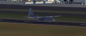 Lockheed AC-130J landing and reverse