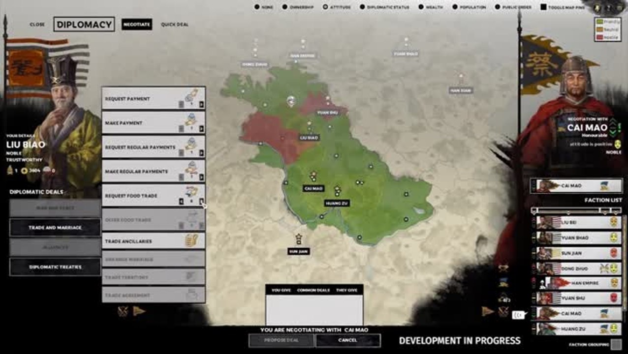 Total War : THREE KINGDOMS - Diplomacy Gameplay Reveal (Part 1)