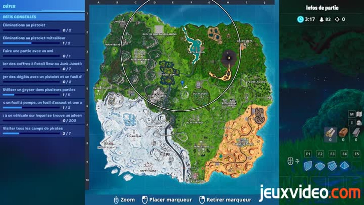 Fortnite défi : Visiter 7 camps de pirates, la carte des emplacements