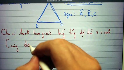 Tính chu vi hình tam giác ABC có độ dài các cạnh