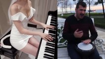 Bilal Göregen Cat Vibing To Ievan Polkka【Pan Piano】