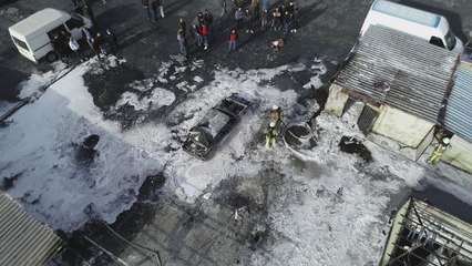 İş yerinin çatısında çıkan yangında 250 güvercin diri diri yandı