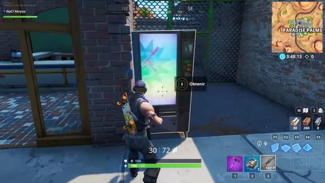 Fortnite : Trouver un coffre, utiliser un distributeur et utiliser un feu de camp en une seule partie