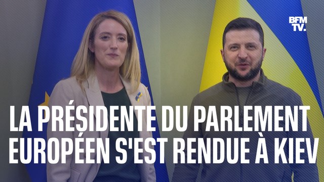 Roberta Metsola, présidente du Parlement européen, a rencontré Volodymyr Zelensky à Kiev