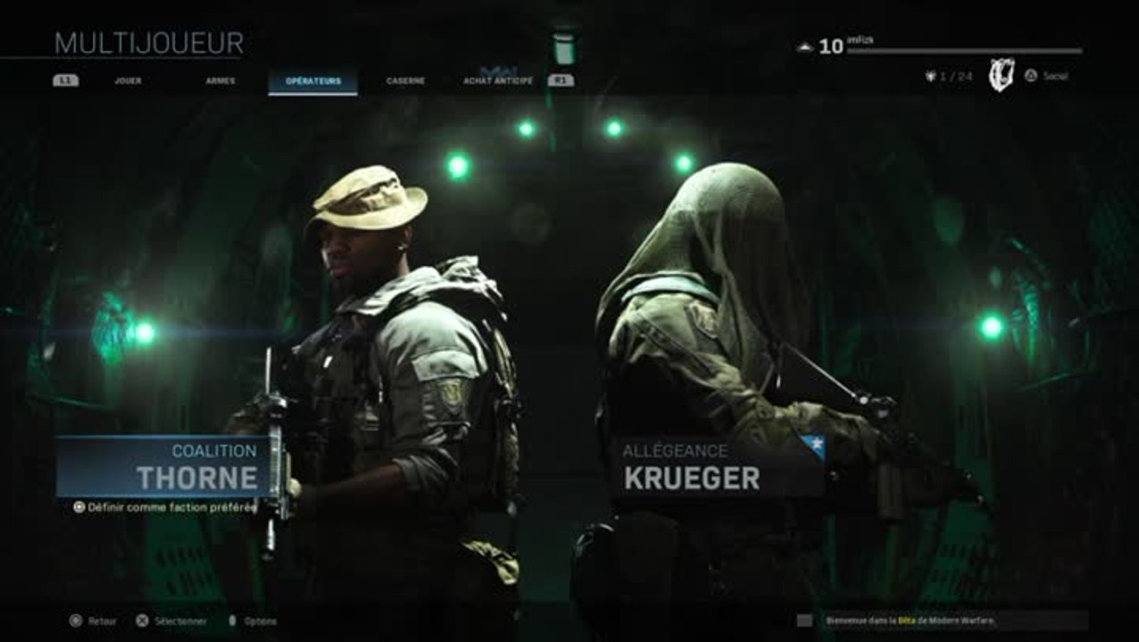 Call of Duty Modern Warfare, beta : opérateurs