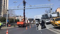 Büyükdere Caddesi’nde tehlike Yol trafiğe kapatıldı