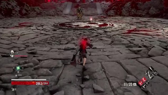 Code Vein, combat de boss contre le Roi-squelette