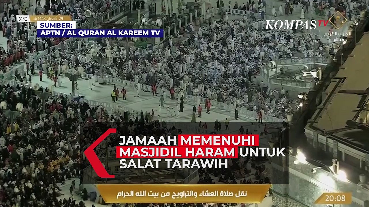 Salat Tarawih Pertama Bulan Ramadan, Jamaah Padati Masjidil Haram Mekah