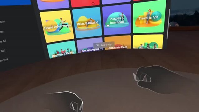 Scrolling Oculus Store