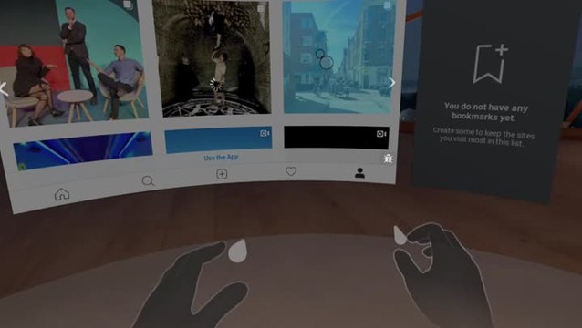 Browsing Instagram Oculus Browser