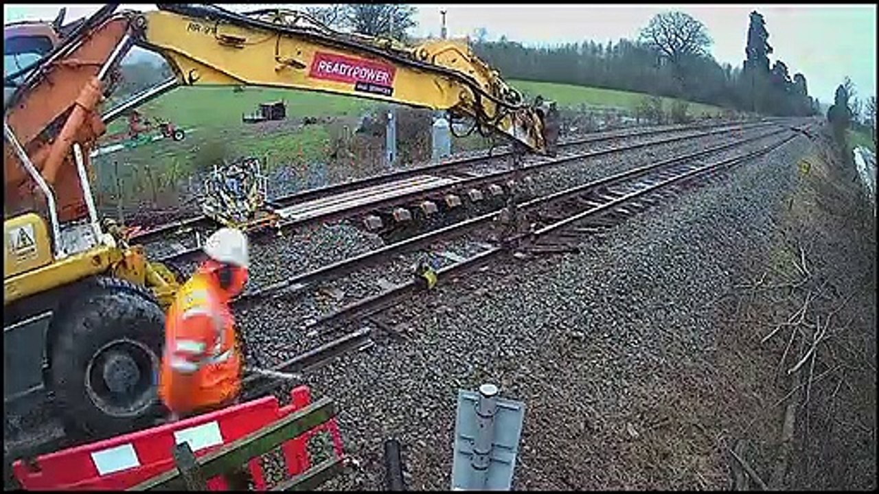Engineers repair the Cambrian Line