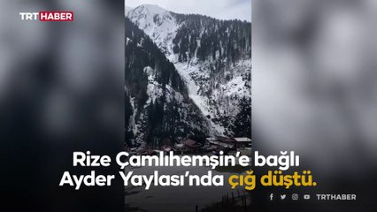 Ayder Yaylası'nda çığ düştü