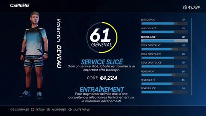 AO Tennis 2 : Carrière gameplay