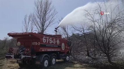 Fırtınanın kopardığı elektrik telleri yangın çıkardı