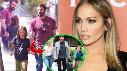 Son Samuel looks more comfortable walking with Ben Affleck than when JLo is present