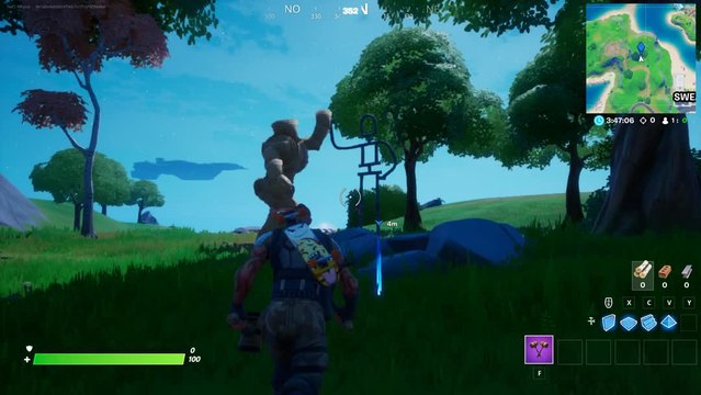 Chapitre 2, saison 4 : Utiliser une emote en tant que Groot à un monument pour l'amitié (défis de l'éveil de Groot)