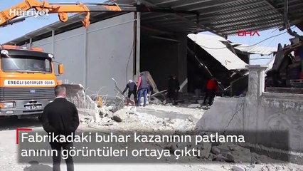 Fabrikadaki buhar kazanının patlama anının görüntüleri ortaya çıktı