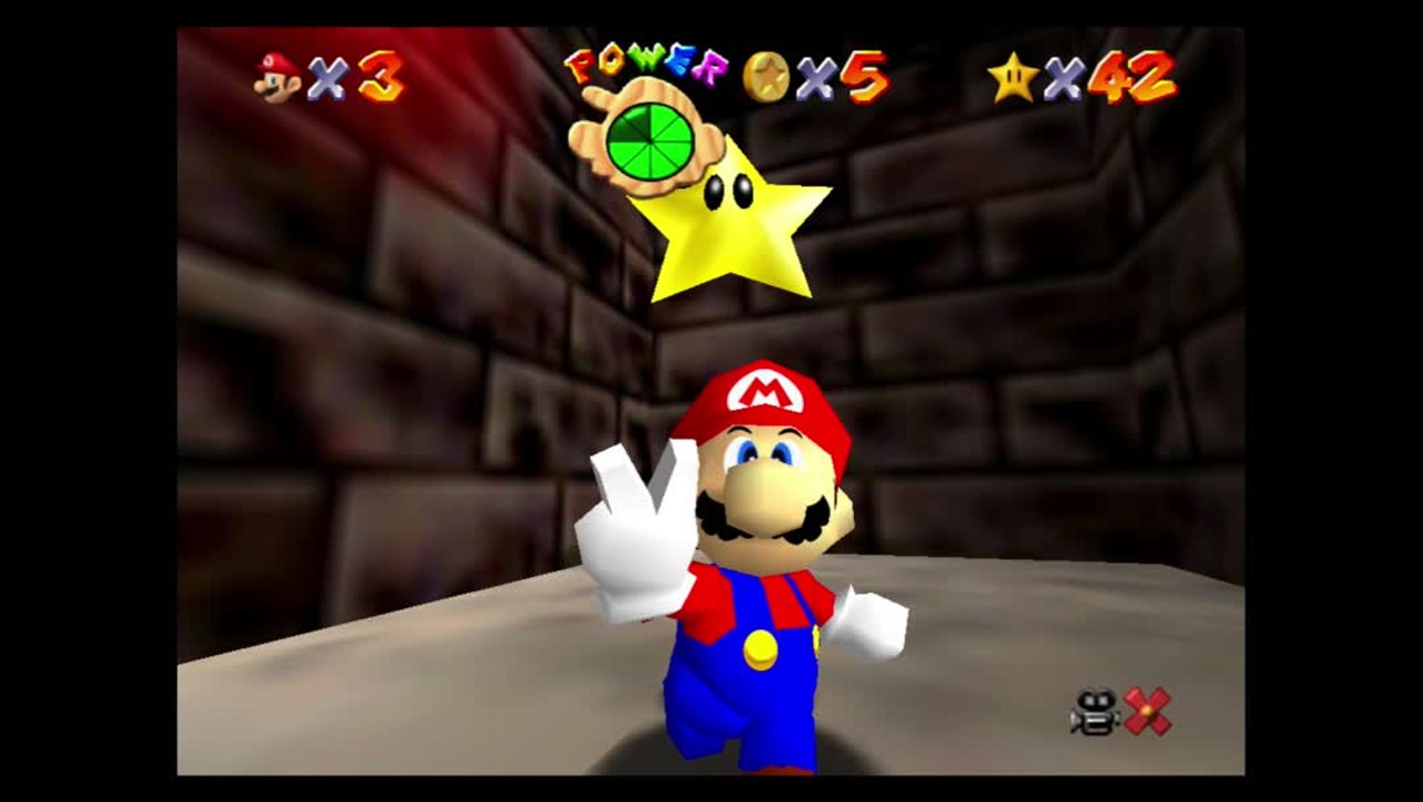 Super Mario 64 – Caverne brumeuse : étoile n°3 "Course de Métal Mario"