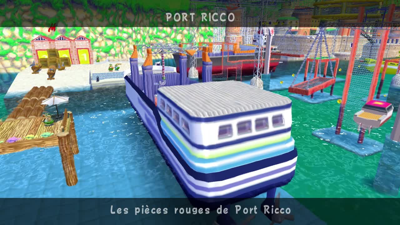 Super Mario Sunshine – Port Ricco : soleil n°6 "Les pièces rouges du port Ricco"