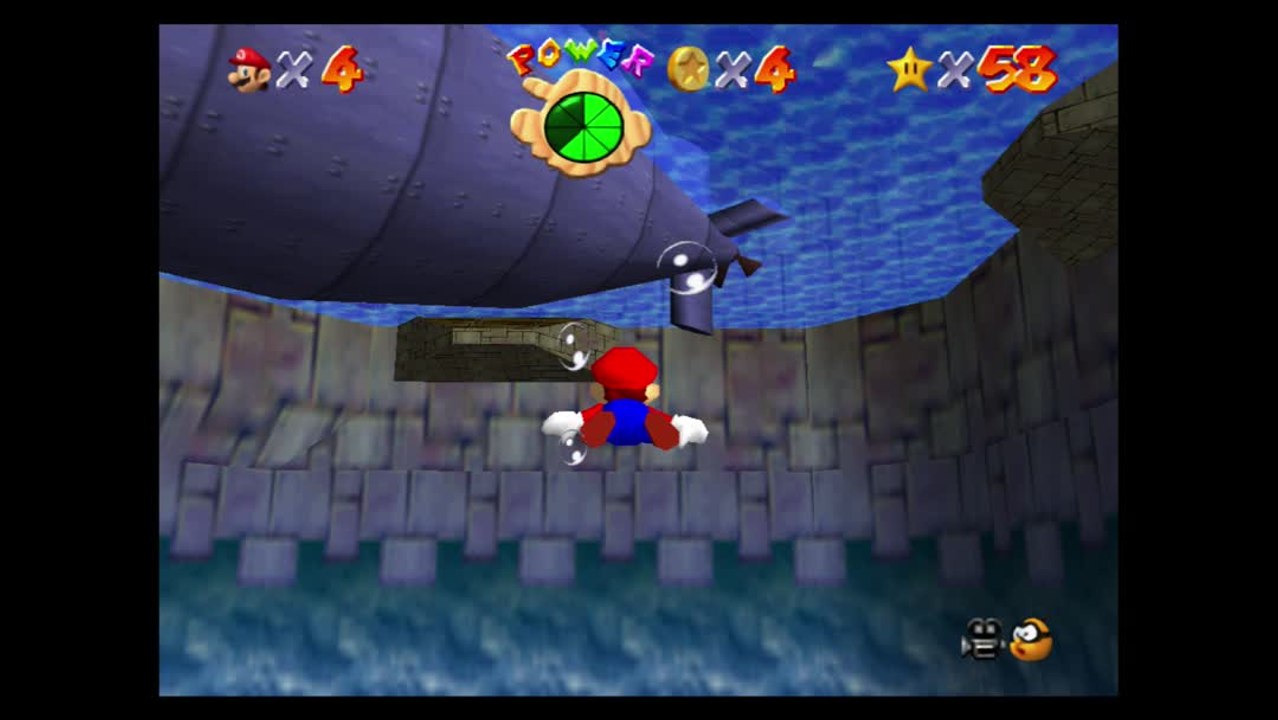 Super Mario 64 – Affreux bassin : étoile n°1 "Sous-marin de Bowser"
