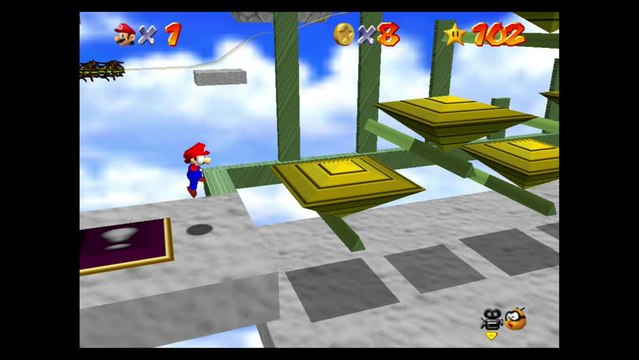 Super Mario 64 – Course arc-en-ciel : étoile n°5 Vicieux triangles !