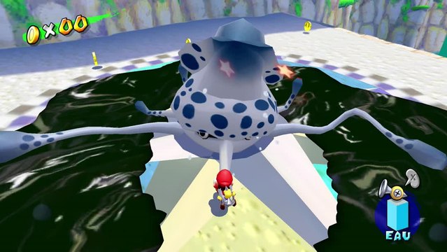 Super Mario Sunshine – Port Ricco : soleil n°1 Le Méga Bloups pollueur