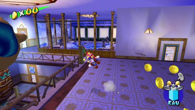 Super Mario Sunshine – Plage Sirena : soleil n°2 Le secret du hall de l'hôtel