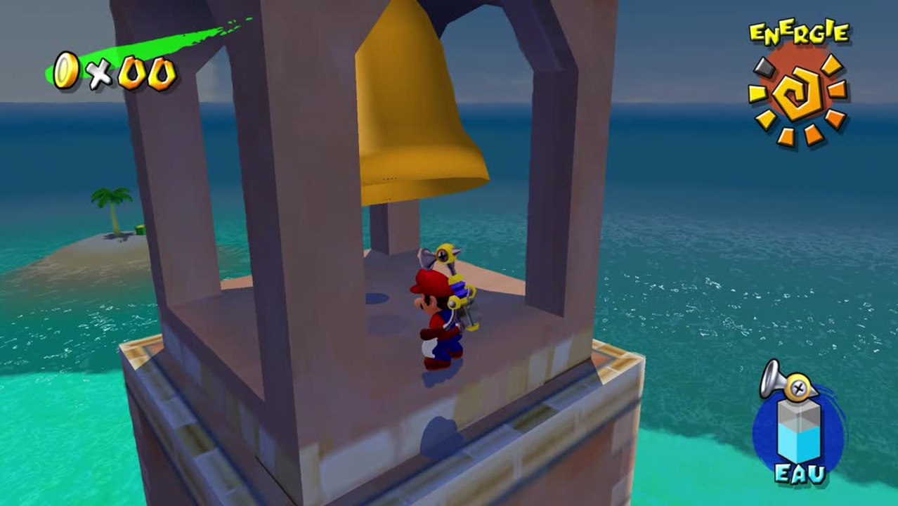 Super Mario Sunshine – Place Delfino : soleil secret n°9 "seconde cloche"