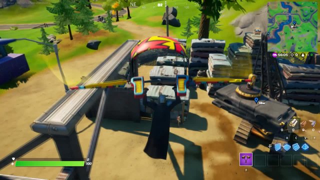 Fortnite, saison 5, quête journalière : Collecter du métal à la Compresserie