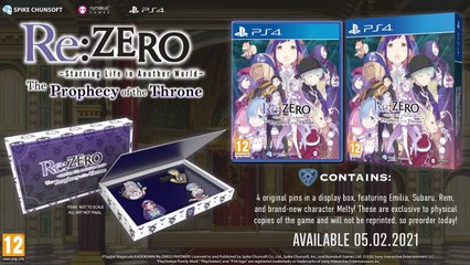 Re:Zero - The Prophecy of the Throne dévoile ses personnages