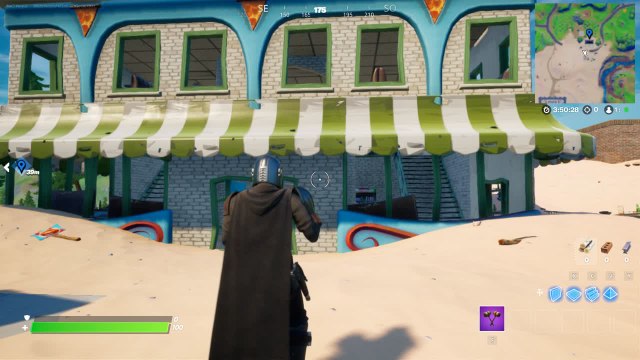 Fortnite, saison 5, quête journalière :Mettre le feu à l'autel de la tomate et danser devant près de Pizza Pit ou au food truck de Pizza Pete