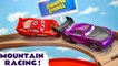 Pixar Cars 3 Lightning McQueen in Mountain Racing Funlings Race Challenge versus Hot Wheels Cars in this Toy Cars Race Family Friendly Racing Video for Kids with a Dinosaur for kids