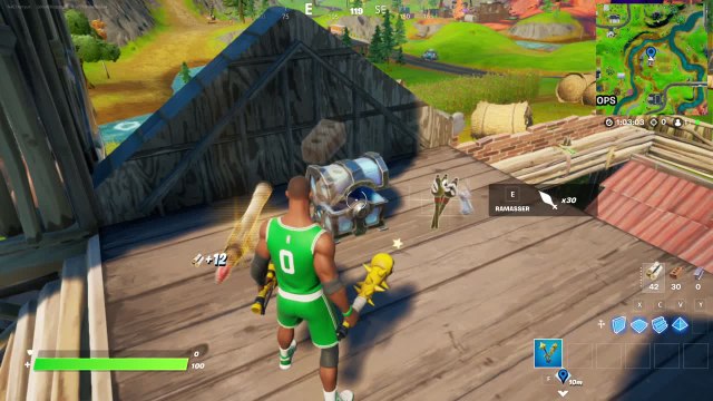 Fortnite, saison 8 : Ouvrir des coffres au Domaine du fermier blindé (carte de défis de Gosier)