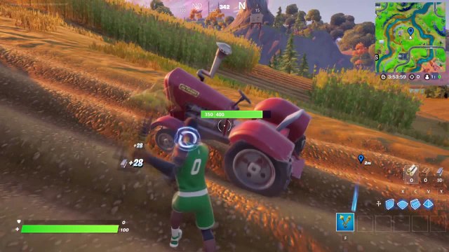 Fortnite, saison 8 : Détruire un tracteur (carte de défis de Amanite)