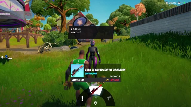 Fortnite, saison 8 : Révéler le prochain cercle de tempête auprès d'un personnage (carte de défis de Courroux)