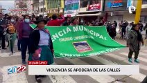 Huancayo: se registran violentos enfrentamientos entre policías y manifestantes
