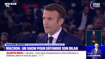Meeting d'Emmanuel Macron: un show pour défendre son bilan et des clins d'œil aux électeurs de gauche